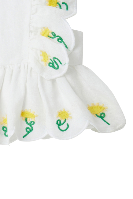 Kids Flower Embroidery Smock Top
